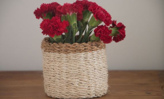 Table top hand woven sisal baskets